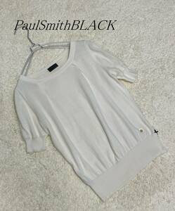 美品 ポールスミス PaulSmithBLACK カシミヤ混　半袖ニット　サイズM