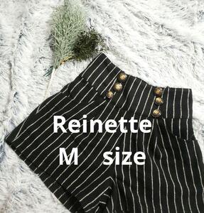 Reinette　ストライプショートパンツM　レディース