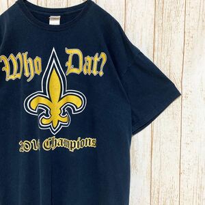 GILDAN ギルダン NFL NewOrleans Saints ニューオーリンズ・セインツ プリント Tシャツ XL USA古着 アメリカ古着