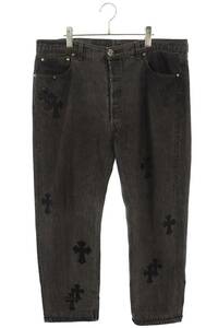 クロムハーツ Chrome Hearts U VNTG JEAN BLK/RED TAB サイズ:36インチ 501クロスパッチ付きデニムパンツ 中古 SS07