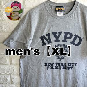 C256【NYPD】半袖プリントTシャツ【メンズXL】グレー