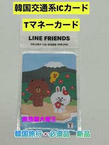 韓国限定T-moneyカード　Tマネーカード LINEフレンズ　ブラウン&コニー&サリー