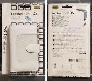 #任天堂 DS NINTENDO DS レザーカバー Leather COVER ホワイト/ブルー 未使用 長期保管品 訳アリ:経年劣化(やぶれ・よごれ)あり 処分特価！