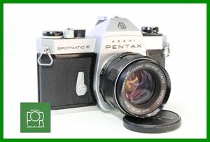 【同梱歓迎】実用■PENTAX SPOTMATIC F ボディ+Super-Multi-Coated Takumar 55mm F1.8 M42■シャッター全速・露出計完動■AD412