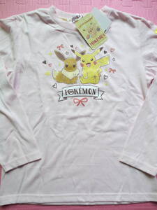 新品 130 ポケモン 長袖Tシャツ ピンク ピカチュウ イーブイ かわいい プリントTシャツ 女の子 春物 120〜 ポケットモンスター 送料無料