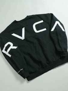 A830/RVCA/ルーカ/裏起毛/スウェットシャツ/トレーナー/デカロゴ/ブラック/トップス/メンズ/Mサイズ/使える