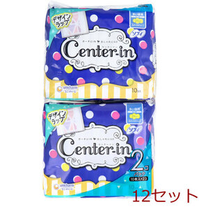 センターイン ふわふわタイプ 多い夜用 羽つき 10個入×2個パック 12セット