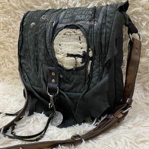 極美品 RRL J.AUGUR ショルダーバッグ ブティックエルミタージュ 別注 レザー ダメージ加工 ジュディオーガー サコッシュ ディアスキン