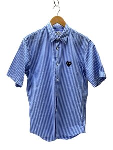 PLAY COMME des GARCONS◆半袖シャツ/L/コットン/BLU/AZ-B022