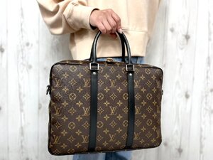 極美品 LOUIS VUITTON ルイヴィトン モノグラムマカサー ポルトドキュマンヴォワヤージュPDV PM ビジネス バッグM52005 A4可 メンズ 78788