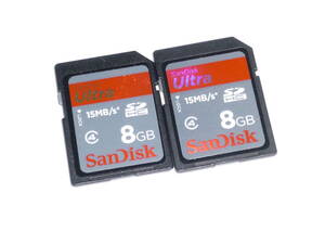 動作保証！SanDisk Ultra SDHC 8GB クラス④ 2枚セット　①