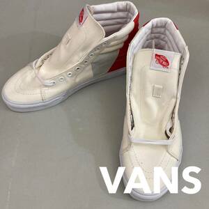 【新品未使用】 バンズ VANS MOCA 美術館 スケートハイ HIGH ハイカット 紐 替紐 スニーカー 靴 メンズ ホワイト レッド 27.5cm @★