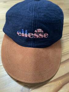 送料込み！ellesse ヴィンテージ キャップ 国旗 星条旗 エレッセ フェルト スウェード CAP 帽子 ゴルフ GOLF ゴルフウェア 