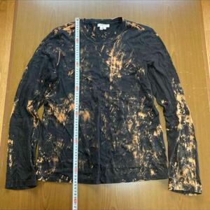 ヘルムートラング デストロイ ブリーチ ダメージ加工 長袖Tシャツ S HELMUT LANG カットソー destroy bleach crush タイダイ柄 tie dye Y2K