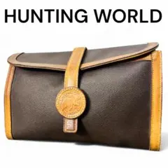 美品　HUNTING WORLD　ハンティングワールド　クラッチバッグ　レザー