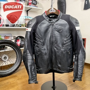 ☆DUCATI by DAINESE ドゥカティ ダイネーゼ パンチングレザージャケット ブラック/48（M相当）◇バイク シングルライダース スポーツ 本革