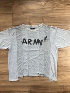 inkリメイク ink LOOSE Tシャツ　ARMY グレー　美品