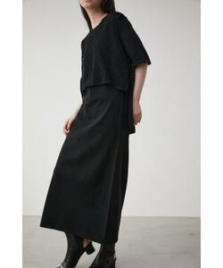 AZUL by moussy　メッシュベストセットレイヤードニットワンピース