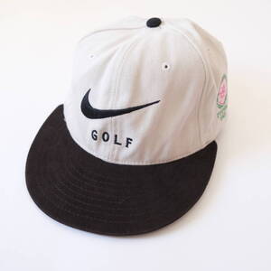 90s【 NIKE 】GOLF ナイキ ゴルフ USA製 ビンテージ スウォッシュ ロゴ ベースボール キャップ 帽子 / Tyoga Country Club 1923 アメリカ