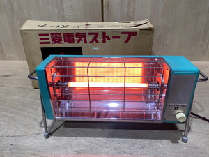 【２５－９２】三菱 電気ストーブ　RH-602　100V　600W　グリーン　レトロ　暖房器具　昭和家電　アンティーク　長期保管品　中古品