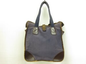 HH訳あり品【ホワイトハウスコックス Whitehouse Cox】 キャンバス×レザー トートバッグ (メンズ) パープル系 □5MG2856□