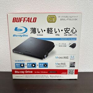 【極美品 数回使用のみ】BUFFALO ポータブルブルーレイドライブ BRXL-PT6U3-BKD Blu-rayドライブ