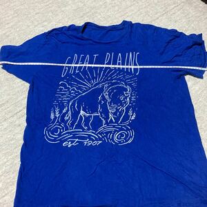 ⑩半袖Tシャツ GREAT PLAINS ブルー　　Mサイズ