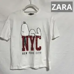 Tシャツ スパンコール スヌーピー ZARA ホワイト Sサイズ 【匿名配送】