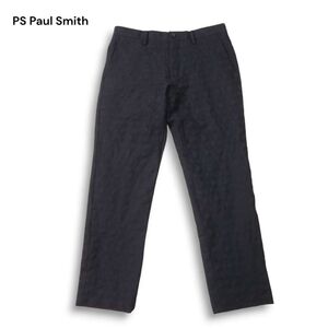 PS Paul Smith ポールスミス 通年 リーフ総柄★ トラウザー パンツ スラックス Sz.S　メンズ ネイビー 日本製　I4B01669_9#R