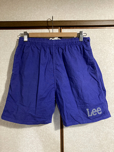 ★【LEE：リー】ロゴ バギーショーツ ショートパンツ ストレッチ SizeS/ブルー系