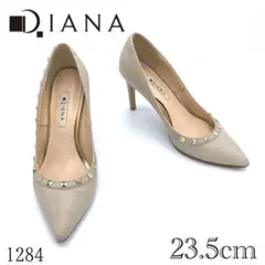 Diana ダイアナ　パンプス　ヒール　スタッズ　レザー　ベージュ　1254