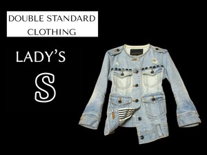 レディースS◇DOUBLE STANDARD CLOTHING◇7分袖ノーカラーデニムジャケット