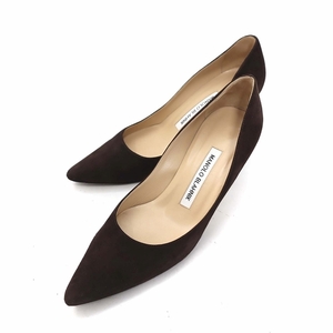 マノロブラニク MANOLO BLAHNIK VARENNA SUEDE スエード ハイヒール BBパンプス ダークブラウン 35 (22cm相当) レディース