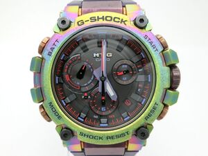 1000円スタート 腕時計 CASIO G-SHOCK 5672 MT-G MTG-B3000PRB 電波ソーラー レインボーIP オーロラオーバル パープルスケルトン WHO K202