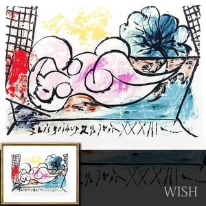 【真作】【WISH】パブロ・ピカソ Pablo Picasso「Femme Endormie」リトグラフ 15号大 大作 　　〇20世紀美術巨匠 #24123741