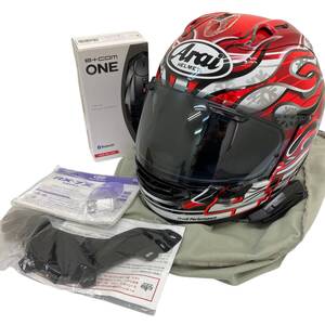 【美品】 ARAI RX-7 RR5 HAGA SBK アライ RX7RRV ハガSBK 芳賀 フルフェイスヘルメット　※B+COM ONE付き Mサイズ レッド系 赤系 11805-100