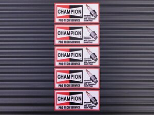 ◆送料\110◆【CHAMPION・チャンピオンプラグ】※《レーシングステッカー／５枚セット》　(品番ms154)　アメリカン雑貨　ガレージ