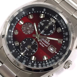 オリエント クロノグラフ クォーツ 腕時計 デイト 腕時計 メンズ 未稼働品 純正ブレス 付属品あり QR062-258