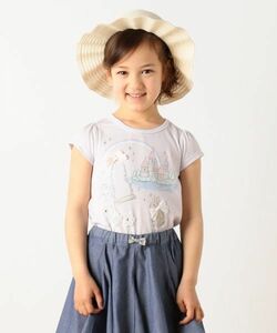 新品 訳あり 組曲 anyFAM 半袖 カットソー 150cm 子供用 女の子 紫色 パープル ラベンダー 半袖Tシャツ エニファム リボン ラメ