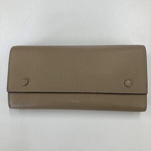 【極美品】セリーヌ CELINE 長財布 ラージフラップ マルチファンクション レザー ベージュ 財布 ロングウォレット 小銭入れ