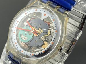 [M003]1円～☆メンズレディース腕時計 swatch スウォッチ スケルトン動作品