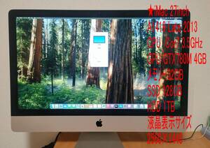 ★iMac 27inch,A1419 Late 2013 /CPU　Cor7 3.5GHz /GPU GTX780M 4GB /メモリー32GB /SSD 128GB /HDD 1TB /OSインストール済み