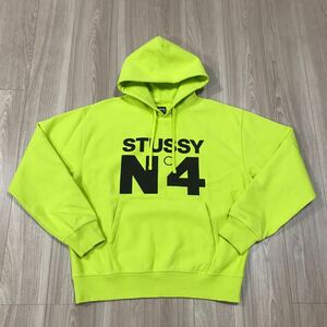 Stussy No.4 Hoodie Keylime parka sweat ステューシー パーカー フーディー イエロー ライム トレーナー スウェット シャツ ナンバー 4