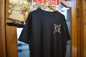 グッドプリント◎90sビンテージUnknownアンノウンボディMETALLICAメタリカミュージックプリントTシャツL黒ブラックアメカジ100綿 x11