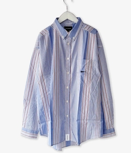 新品未使用 定価25,300円 Size 1 DESCENDANT HYANNIS MULTI STRIPE B.D. LS SHIRT マルチストライプシャツ 212BRDS-SHM02 BLUE 正規店購入 