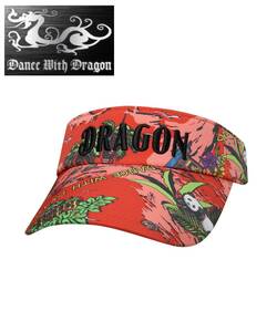 ☆新品未使用☆DANCE WITH DRAGON TOURISM プリント バイザー☆サンバイザー☆レッド☆フリーサイズ☆定価10,890円