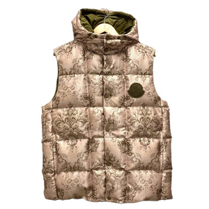 未使用品 モンクレール MONCLER 22SS 1952 RABEH GILET ダウンベスト フェザー混 リバーシブル ナイロン 2 ベージュ 緑 カーキ メンズ