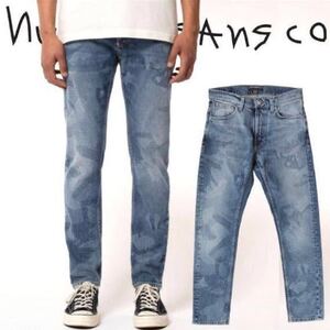 新品タグ付 W30×30 NUDIE JEANS LEAN DEAN CYANOTYPE II ヌーディージーンズ リーンディーン スリムテーパードフィット 54161-1407-257