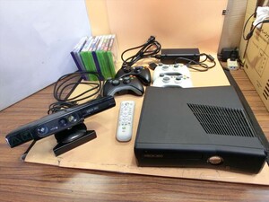 【HW16-19】【100サイズ】マイクロソフト XBOX360 本体セット/ソフト付/ゲーム機/簡易動作確認済/※傷汚れあり