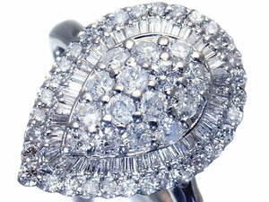 1円～【ジュエリー極】豪華な輝き！良質天然ダイヤモンド1.50ct 高級Pt900リング k9259uzlm【送料無料】